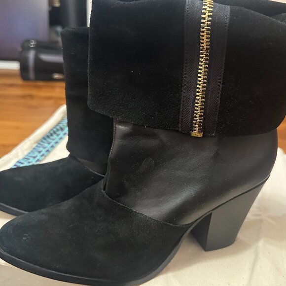 Rachel Roy Ramone Leather Bootie - Black - Size 7.5 - Picture 1 of 5